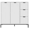 vidaXL Sideboard med skuffe Hvid 89,5 x 33 x 82 cm Konstrueret tr&aelig;