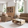 vidaXL Sofa 3 pcs Brun 220 x 80 x 84 cm Linned-blandet stof