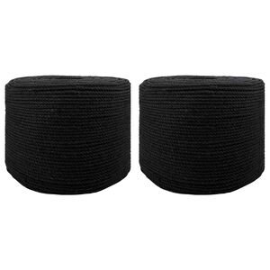 vidaXL Bomulds Snor 2 stk. 2 mm 100 m Sort 100% Bomuld