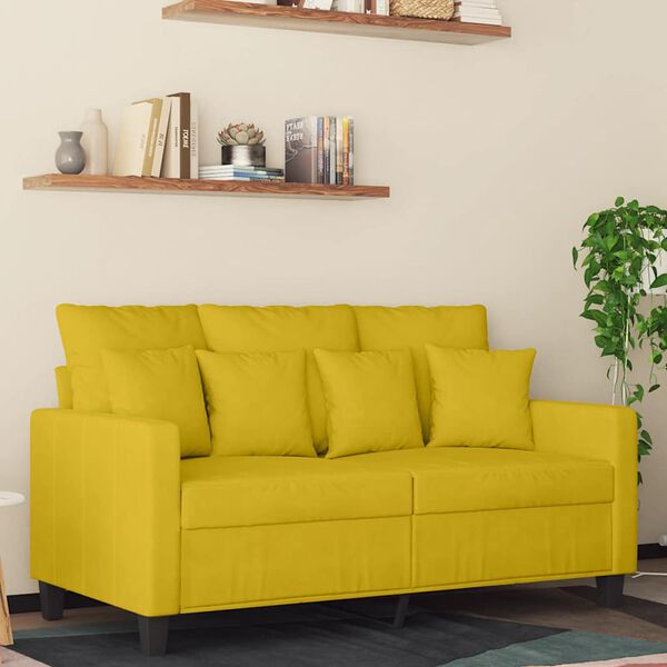 vidaXL 2-personers sofa 120 cm fl&oslash;jl gul