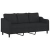 vidaXL 3-personers sofa med pyntepuder 180 cm stof sort