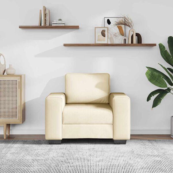 vidaXL sofastol 100x77x82 cm fl&oslash;jlsstof cremefarvet