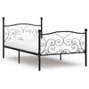 vidaXL sengestel med lamelbund 90 x 200 cm metal sort