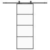 vidaXL skyded&oslash;r med hardwares&aelig;t 76x205 cm ESG glas sort