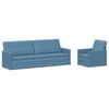 vidaXL Sofa S&aelig;t 2 pcs Bl&aring; Velourstof