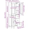 vidaXL Highboard Artisan Egetr&aelig; 69,5 x 34 x 180 cm Konstrueret tr&aelig;
