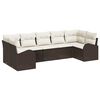 vidaXL Havesofa S&aelig;t 7 stk. Brun og hvid polyrattan