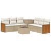 vidaXL Sofa S&aelig;t 8 stk. Beige og cremehvid Poly Rattan og St&aring;l