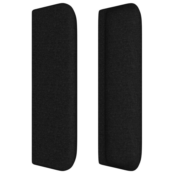 vidaXL sengegavl med kanter 93x16x78/88 cm stof sort