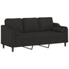 vidaXL 3-personers sofa med pyntepuder 180 cm stof sort