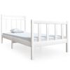 vidaXL sengeramme 90x190 cm Single massivt tr&aelig; hvid
