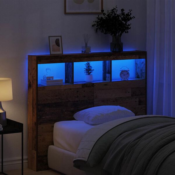 vidaXL Hovedgærde Gammelt træ 120 x 17 x 102 cm Konstrueret træ