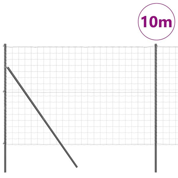 vidaXL Hegn med post Gr&aring; 1,6 x 10 m St&aring;l og PVC