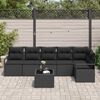 vidaXL Sofa S&aelig;t med pude med opbevaring 7 pcs Sort polyrattan