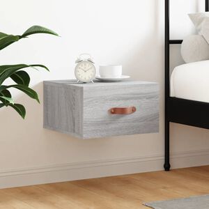 vidaXL v&aelig;gh&aelig;ngt sengebord 35x35x20 cm gr&aring; sonoma-eg