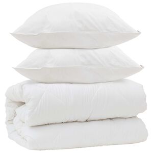 vidaXL Dyne med puder med pude 3 pcs Hvid Microfiber