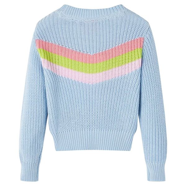 Sweater til b&oslash;rn str. 116 strikket bl&aring;