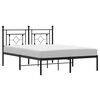 vidaXL sengeramme med sengegavl 140x190 cm metal sort