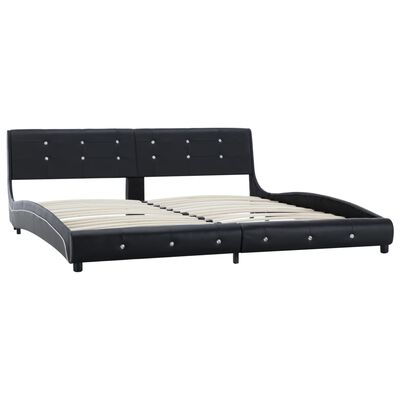 vidaXL seng med madras i memoryskum 180 x 200 cm kunstlæder sort