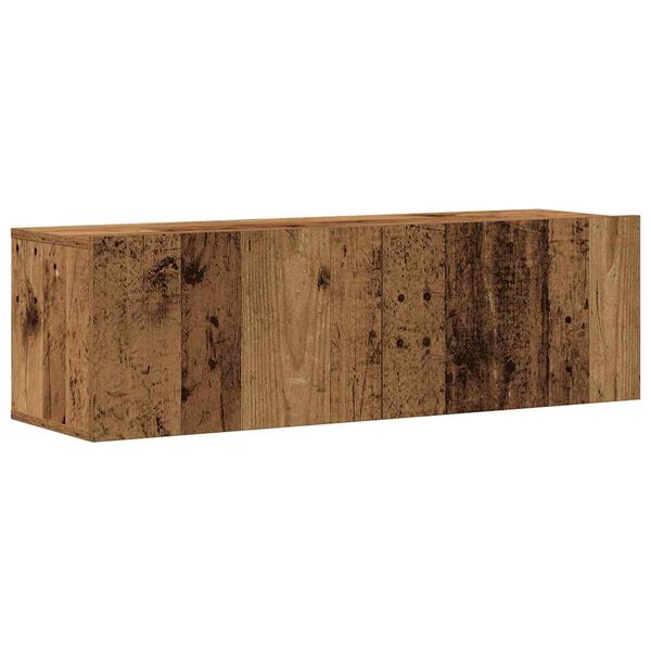 vidaXL 6-delt TV-skabss&aelig;t V&aelig;gmonteret gammelt tr&aelig; egetr&aelig;sfarve