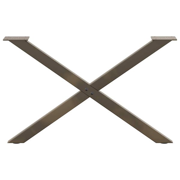 vidaXL sofabordsben X-formet 2 stk. naturst&aring;l 70 x (42-43) cm st&aring;l