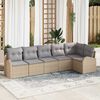 vidaXL Havesofa Sæt med pude 6 pcs Beige Poly rattan