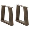 vidaXL sofabordsben V-formet 2 stk. naturst&aring;l 40x(30-31,3) cm st&aring;l