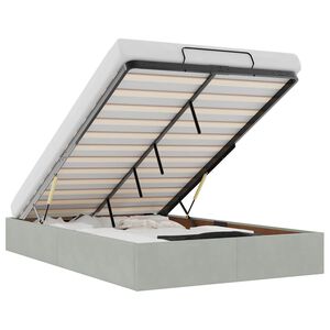 vidaXL osmannisk sengeramme uden madras 120x200 cm fl&oslash;jl lysegr&aring;