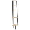 vidaXL stigereol med 5 hylder 45,5x31,5x180 cm lysebrun og sort
