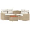 vidaXL Sofa S&aelig;t 6 stk. Beige og cremehvid Poly Rattan og St&aring;l
