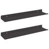 vidaXL Sv&aelig;vende hylde V&aelig;gmonteret 2 pcs Sort 40 x 8,5 x 2,5 cm St&aring;l