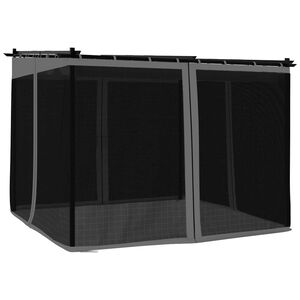 vidaXL pavillon 3x3 m mesh-v&aelig;gge st&aring;l antracitgr&aring;
