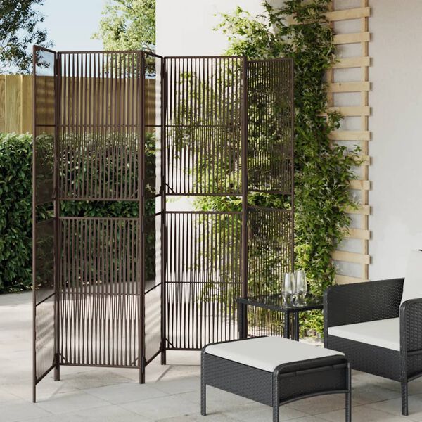 vidaXL rumdeler 6 paneler polyrattan brun