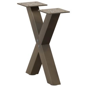 vidaXL sofabordsben X-formet 2 stk. naturst&aring;l 30x(30-31) cm st&aring;l