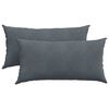 vidaXL Sofapuder 2 pcs M&oslash;rkegr&aring; 80 x 40 cm Velourstof