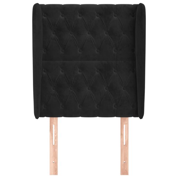 vidaXL sengegavl med kanter 83x23x118/128 cm fl&oslash;jl sort