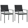vidaXL havestole med hynder 2 stk. 54x62,5x89 cm polyrattan sort