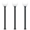 vidaXL pullertlamper med sensor 3 stk. 120 cm sort IP44