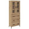 vidaXL Highboard 2 stk. Artisan Egetr&aelig; 69,5 x 34 x 180 cm
