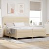 vidaXL Box spring seng med madras Creme 200 x 200 cm Stof