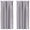 vidaXL M&oslash;rkl&aelig;gningsgardiner med ringe 2 stk. Metal Gr&aring; 175 x 140 cm