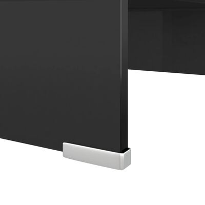 vidaXL TV-stander/monitorstand sort glas 40x25x11 cm
