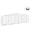 vidaXL buede gabionkurve 2 stk. 400x50x100/120 cm galvaniseret jern