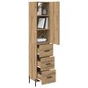 vidaXL Highboard Artisan Egetr&aelig; 34,5 x 34 x 180 cm Konstrueret tr&aelig;