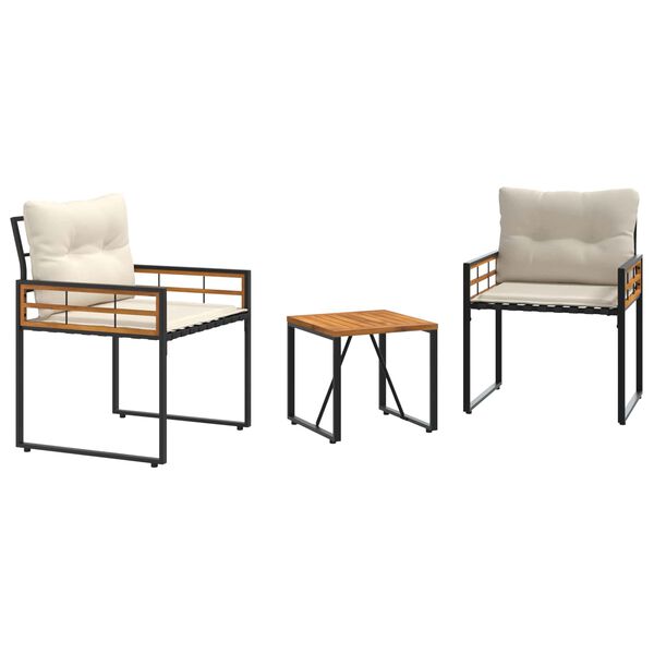 vidaXL Have møbel sæt med pude 3 pcs Creme