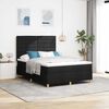 vidaXL LED Box Spring Bed med madras Sort 140 x 190 cm Stof