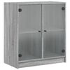 vidaXL skab med glasl&aring;ger 68x37x75,5 cm gr&aring; sonoma-eg