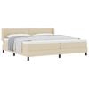 vidaXL Box spring seng med hovedg&aelig;rde Creme 200 x 200 cm Stof