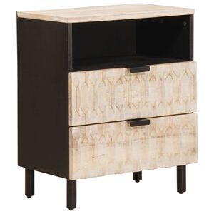 vidaXL Natskab Hvid 50 x 33 x 62 cm Massivt mangotr&aelig;