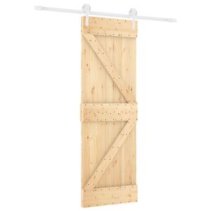 vidaXL Skyded&oslash;r Natur og hvid 70 x 210 cm Massivt Fyrretr&aelig;